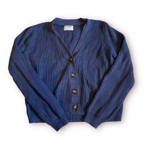 Chunky Knit Blue Cardigan